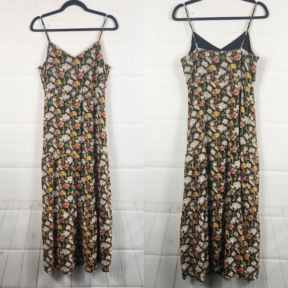 J. Crew Mercantile Preppy Feminine Spaghetti Strap Sweet Pea Floral Maxi Dress 4 - Picture 3 of 16